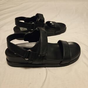 DV by Dolce Vita Sandals Womens 9 Black Argyle Adjustable Strap Platform Flat